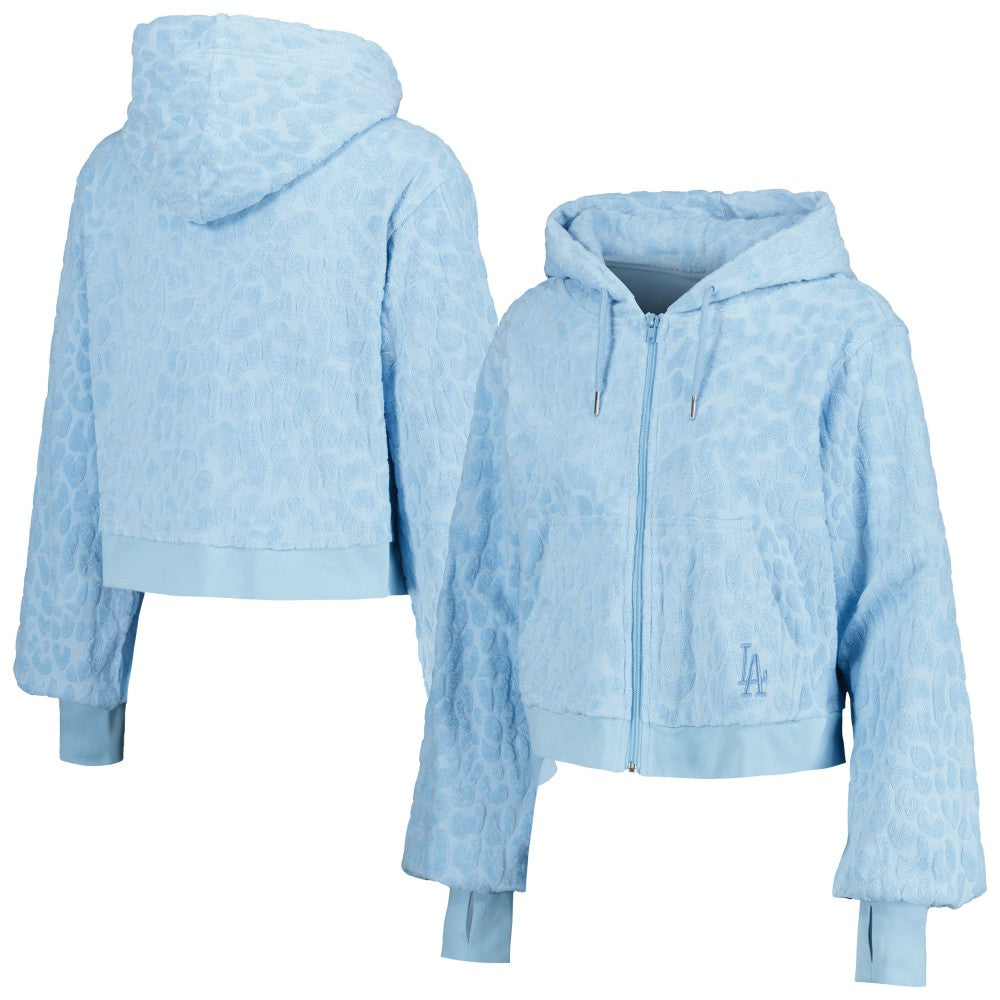Los Angeles Dodgers Lusso Women's Tabitha Cheetah Terry Full-Zip Sweatshirt Clearance
