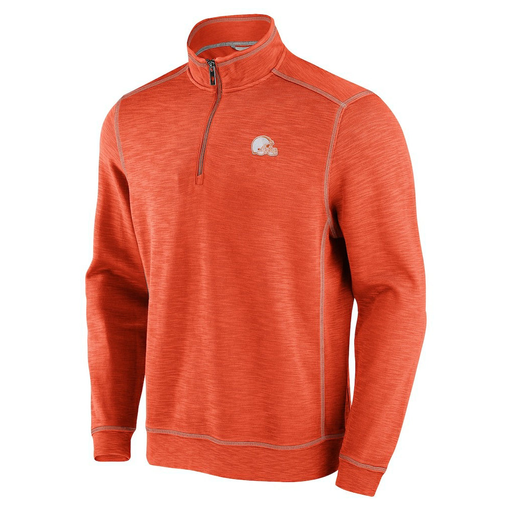 Cleveland Browns Tobago Bay Tri-Blend Half-Zip Sweatshirt Orange - Tommy Bahama