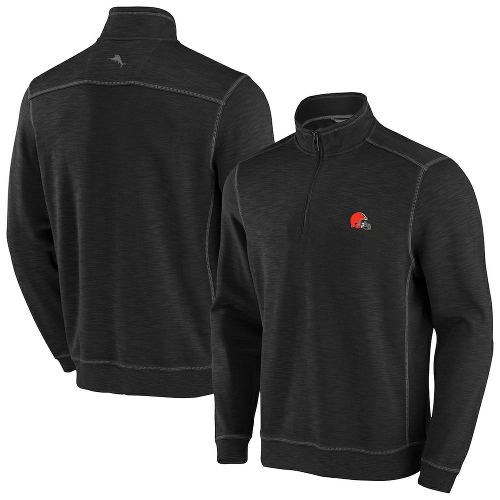 Cleveland Browns Big & Tall Tobago Bay Half-Zip Sweatshirt Black - Tommy Bahama