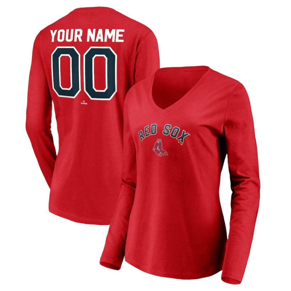 Boston Red Sox Women's Cooperstown Collection Personalized Winning Streak Long Sleeve V-Neck T-Shirt Online