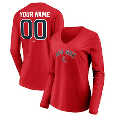 Boston Red Sox Women's Cooperstown Collection Personalized Winning Streak Long Sleeve V-Neck T-Shirt Online