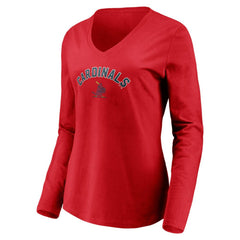 St. Louis Cardinals Women's Cooperstown Collection Personalized Winning Streak Long Sleeve V-Neck T-Shirt On Sale