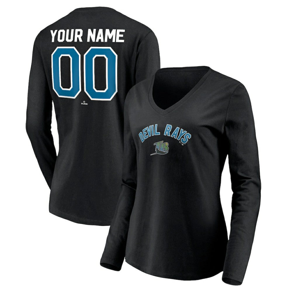 Tampa Bay Rays Women's Cooperstown Collection Personalized Winning Streak Long Sleeve V-Neck T-Shirt Online