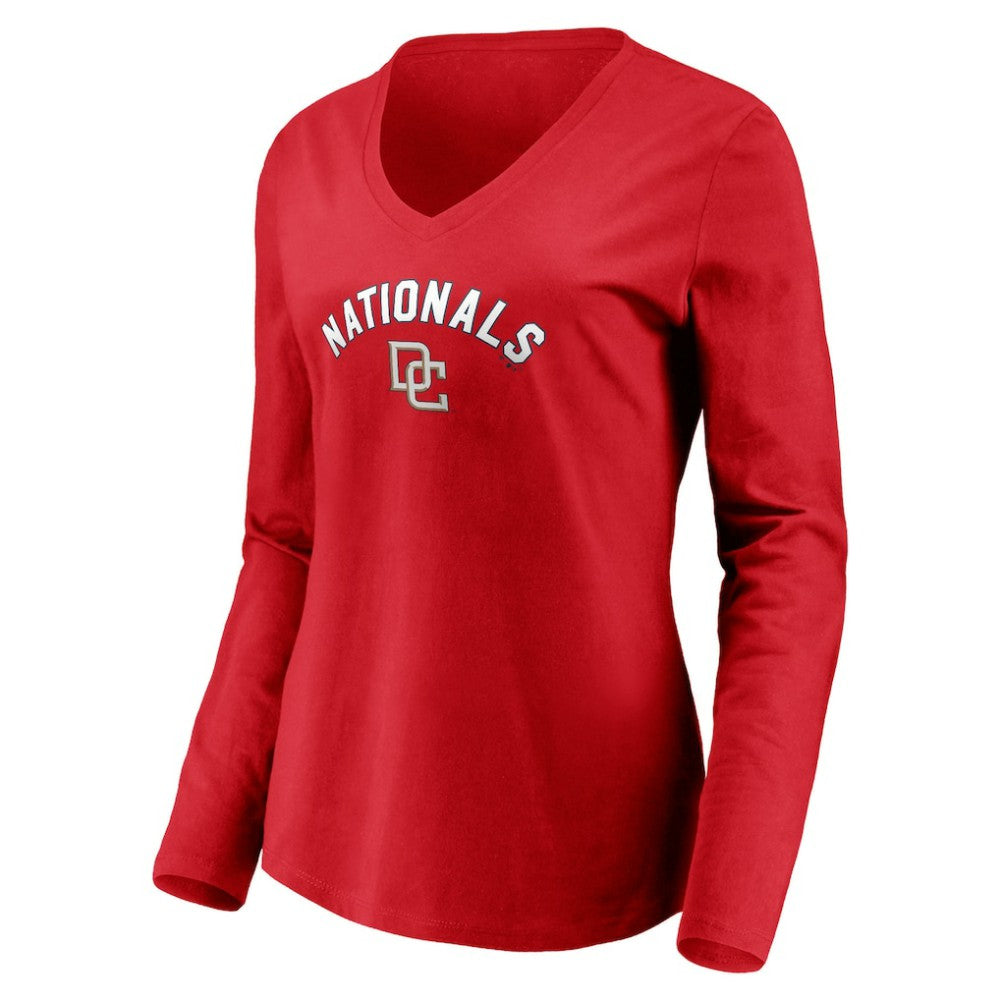 Washington Nationals Women's Cooperstown Collection Personalized Winning Streak Long Sleeve V-Neck T-Shirt discount