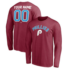 Philadelphia Phillies Personalized Cooperstown Collection Alternate Winning Streak Long Sleeve T-Shirt Sale