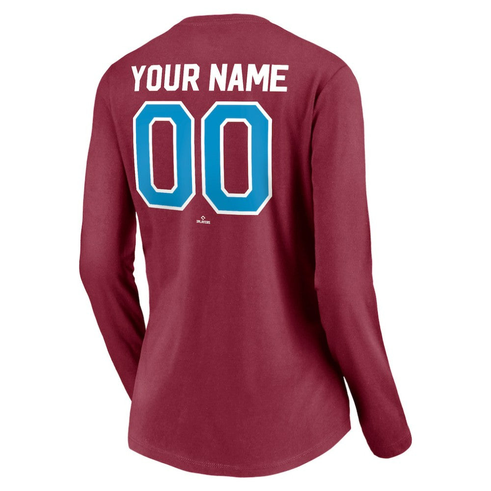 Philadelphia Phillies Women's Personalized Cooperstown Collection Alternate Winning Streak Long Sleeve V-Neck T-Shirt discount