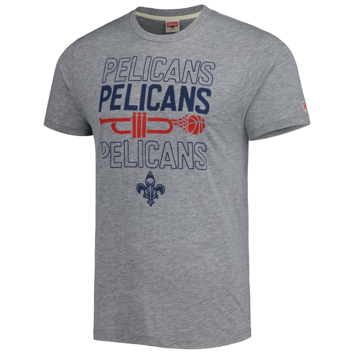 NBA - New Orleans Pelicans Homage Unisex Hometown Hyper Local Tri-Blend T-Shirt - Heather Gray