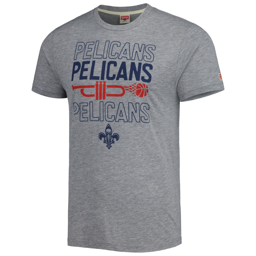 NBA - New Orleans Pelicans Homage Unisex Hometown Hyper Local Tri-Blend T-Shirt - Heather Gray