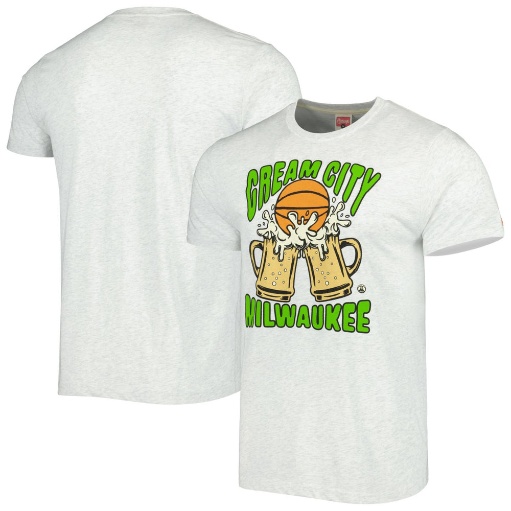 NBA - Milwaukee Bucks Homage Unisex Hometown Hyper Local Tri-Blend T-Shirt - Ash