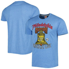 NBA - Philadelphia 76ers Homage Unisex Hometown Hyper Local Tri-Blend T-Shirt - Light Blue