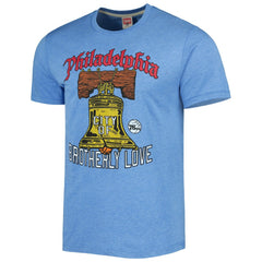 NBA - Philadelphia 76ers Homage Unisex Hometown Hyper Local Tri-Blend T-Shirt - Light Blue