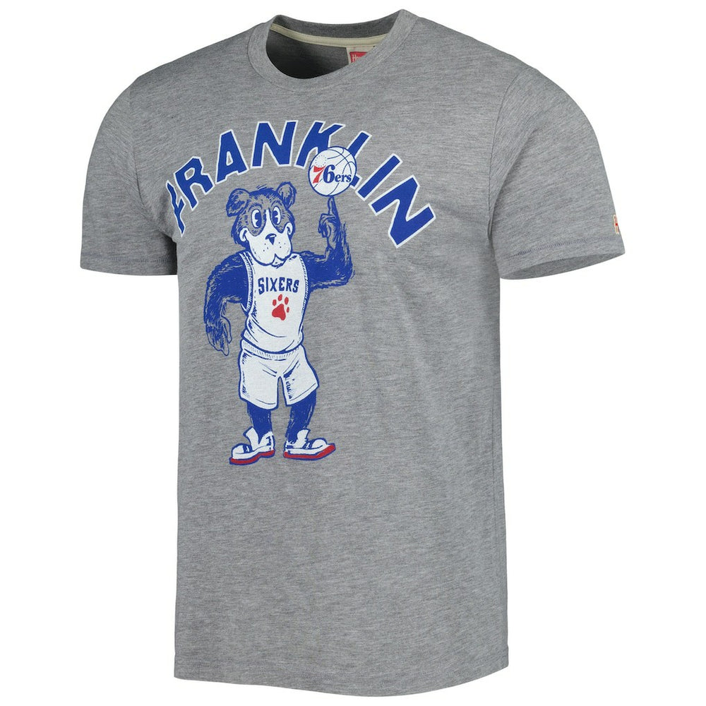 NBA - Philadelphia 76ers Homage Unisex Team Mascot Tri-Blend T-Shirt - Heather Gray