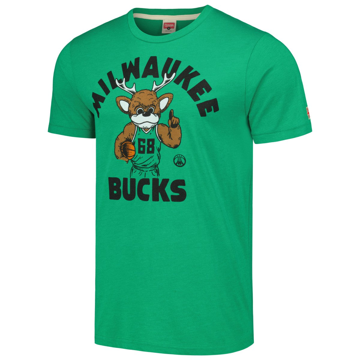 NBA - Milwaukee Bucks Homage Unisex Team Mascot Tri-Blend T-Shirt - Green