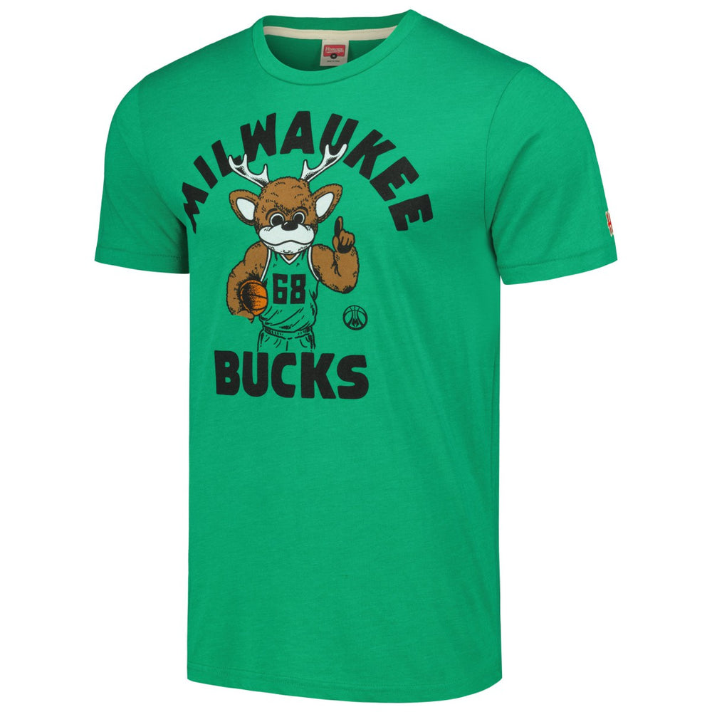NBA - Milwaukee Bucks Homage Unisex Team Mascot Tri-Blend T-Shirt - Green