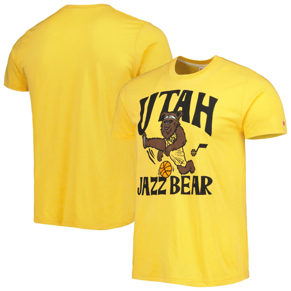 NBA - Utah Jazz Homage Unisex Team Mascot Tri-Blend T-Shirt - Gold