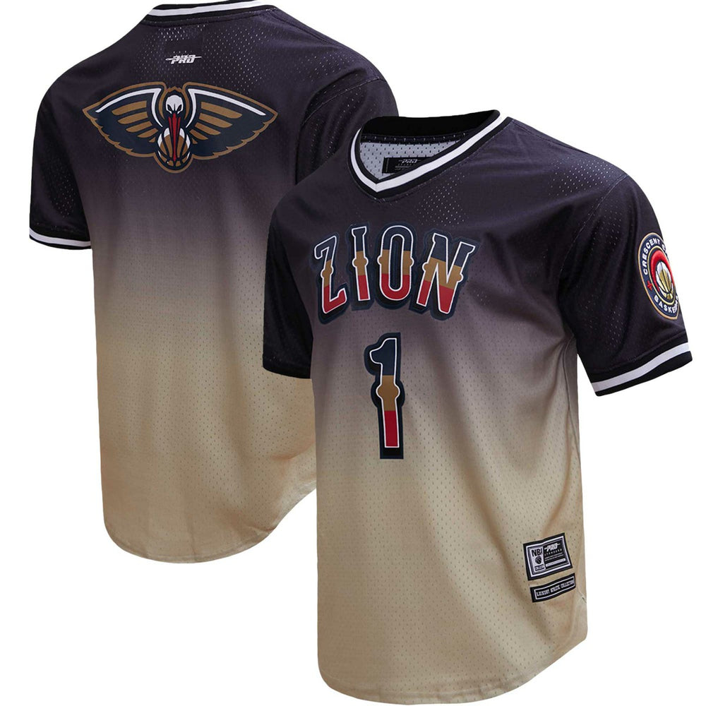 NBA - Zion Williamson New Orleans Pelicans Post Ombre Name & Number T-Shirt - Black/Gold