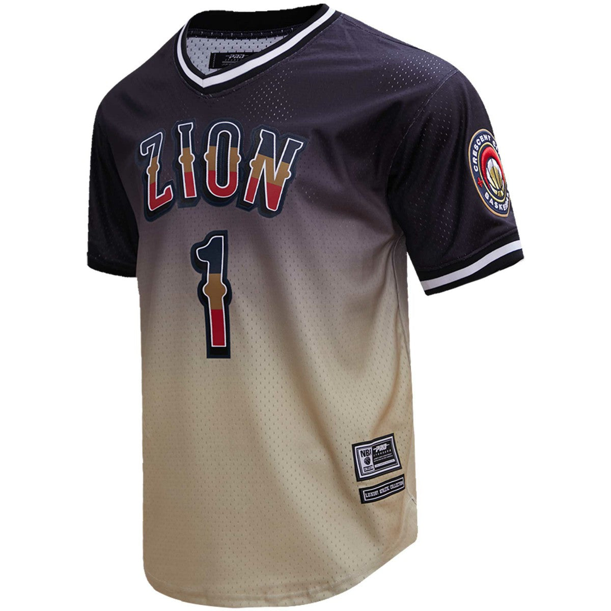 NBA - Zion Williamson New Orleans Pelicans Post Ombre Name & Number T-Shirt - Black/Gold