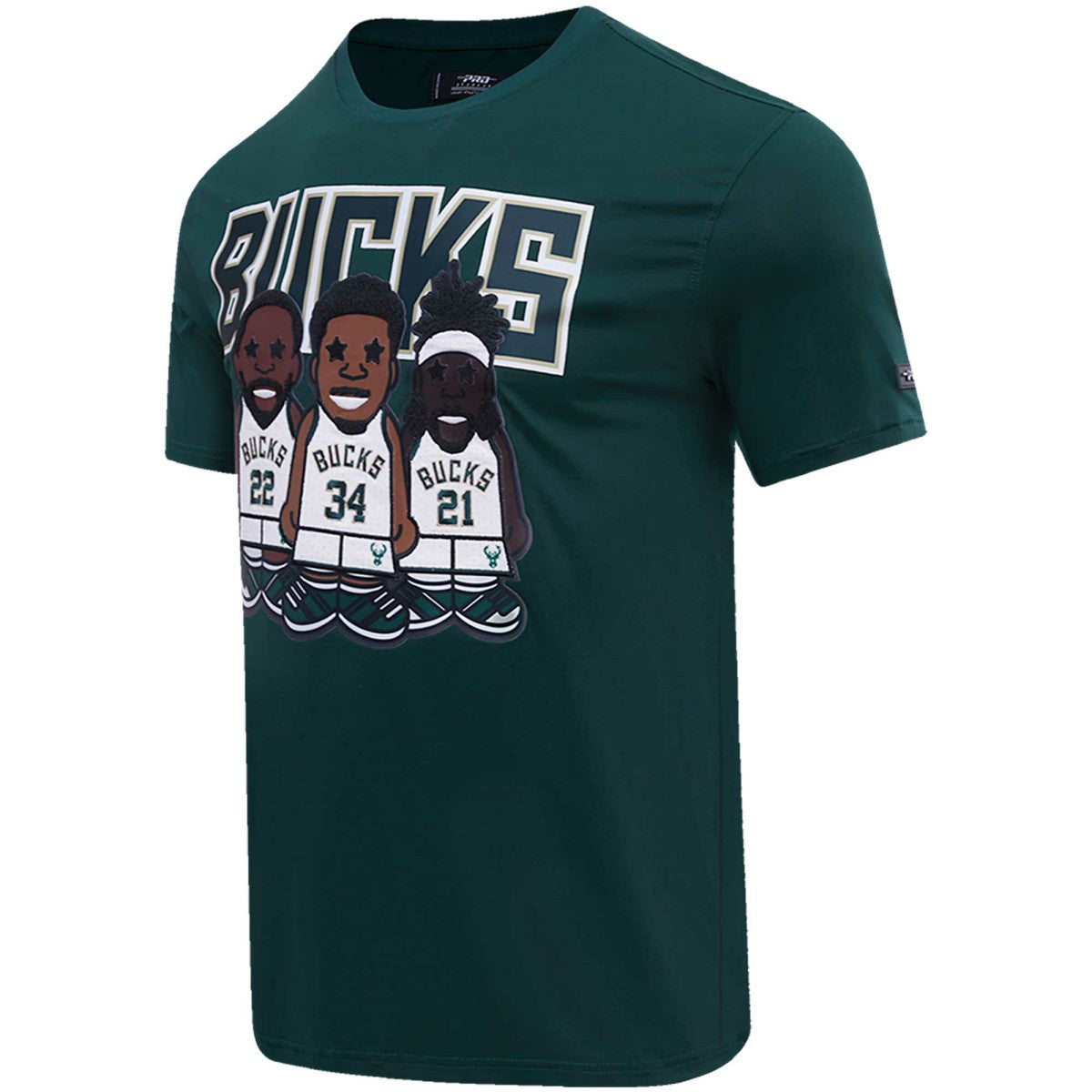 NBA - Giannis Antetokounmpo, Jrue Holiday, Khris Middleton Milwaukee Bucks Pro Standard Multi Lineup T-Shirt - Hunter Green