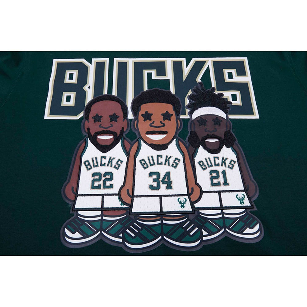 NBA - Giannis Antetokounmpo, Jrue Holiday, Khris Middleton Milwaukee Bucks Pro Standard Multi Lineup T-Shirt - Hunter Green