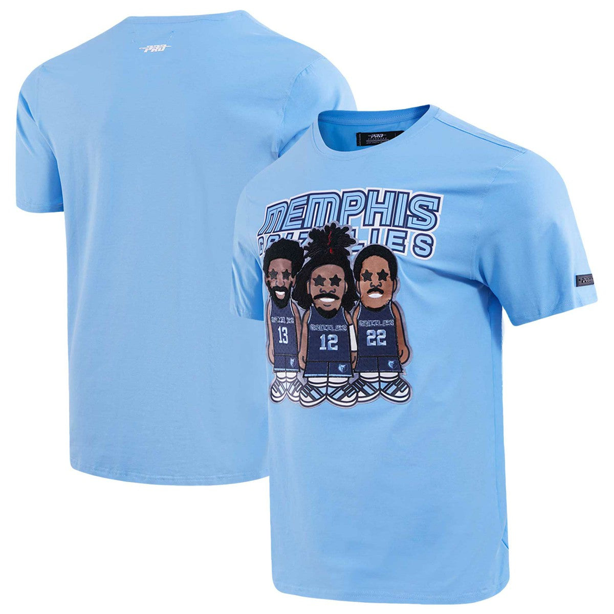 NBA - Jaren Jackson Jr., Ja Morant, Desmond Bane Memphis Grizzlies Pro Standard Multi Lineup T-Shirt - Light Blue