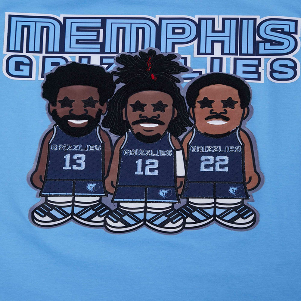 NBA - Jaren Jackson Jr., Ja Morant, Desmond Bane Memphis Grizzlies Pro Standard Multi Lineup T-Shirt - Light Blue