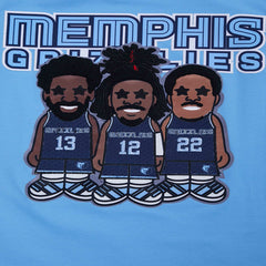 NBA - Jaren Jackson Jr., Ja Morant, Desmond Bane Memphis Grizzlies Pro Standard Multi Lineup T-Shirt - Light Blue