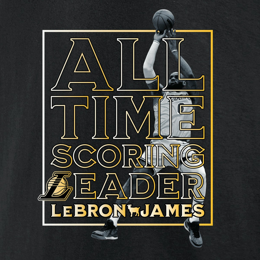 NBA - LeBron James Los Angeles Lakers - NBA All-Time Scoring Record T-Shirt - Black