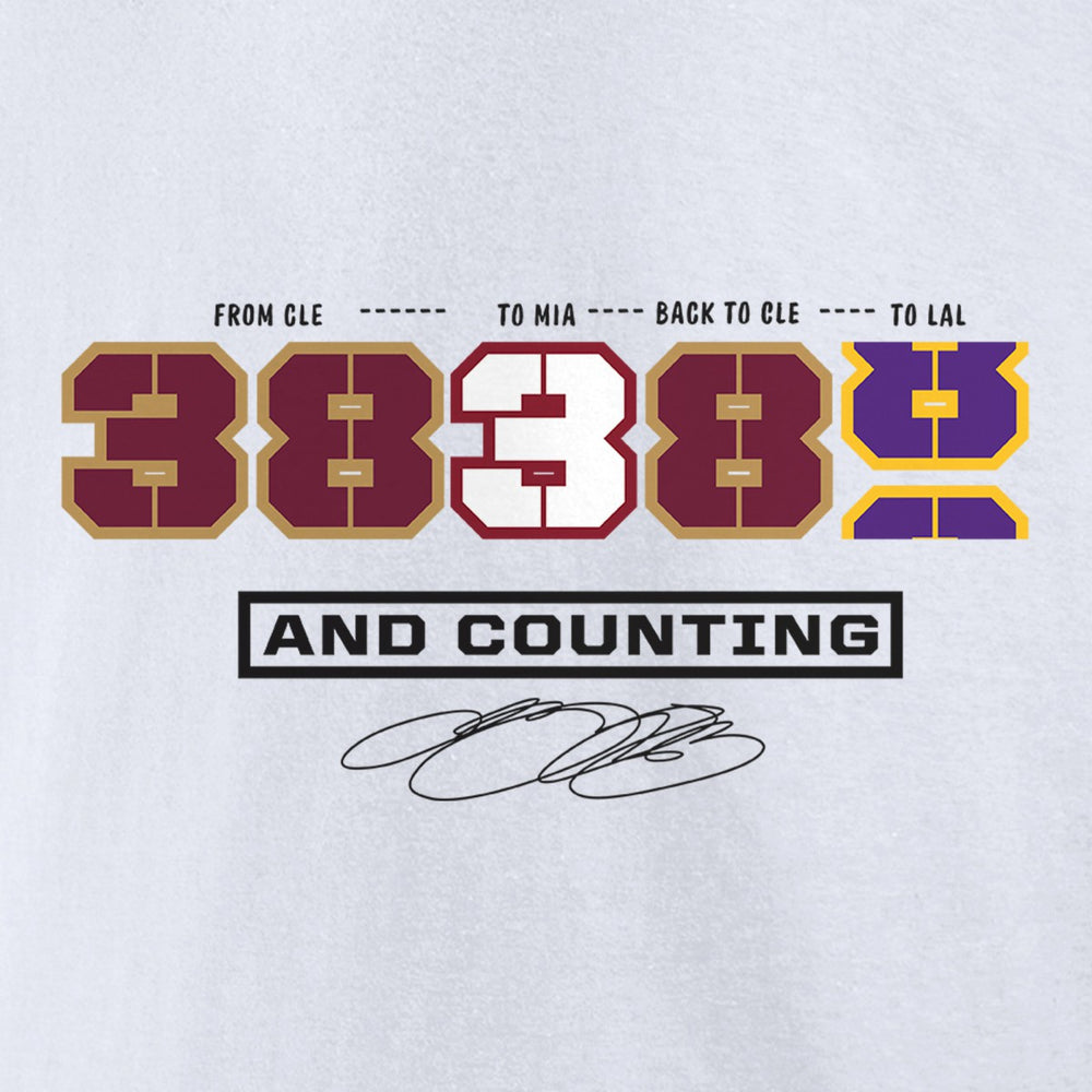 NBA - LeBron James NBA All-Time Scoring Record Split Points T-Shirt - White