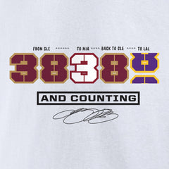 NBA - LeBron James NBA All-Time Scoring Record Split Points T-Shirt - White