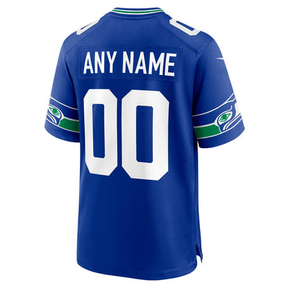 Seattle Seahawks Throwback Custom Jersey - Royal | NFL Jerseys