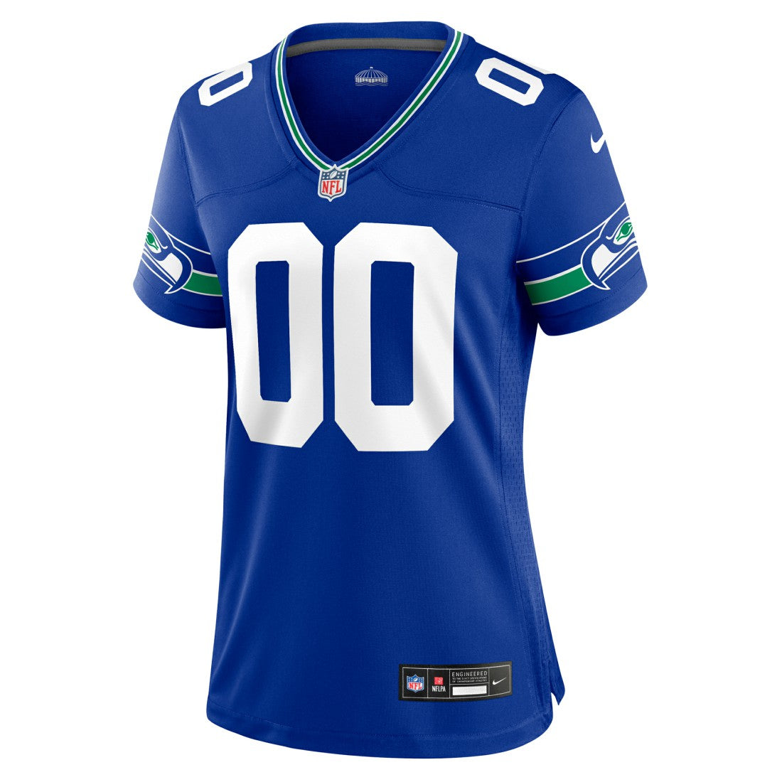 Seattle Seahawks Women's Throwback Custom Jersey Royal - Nike