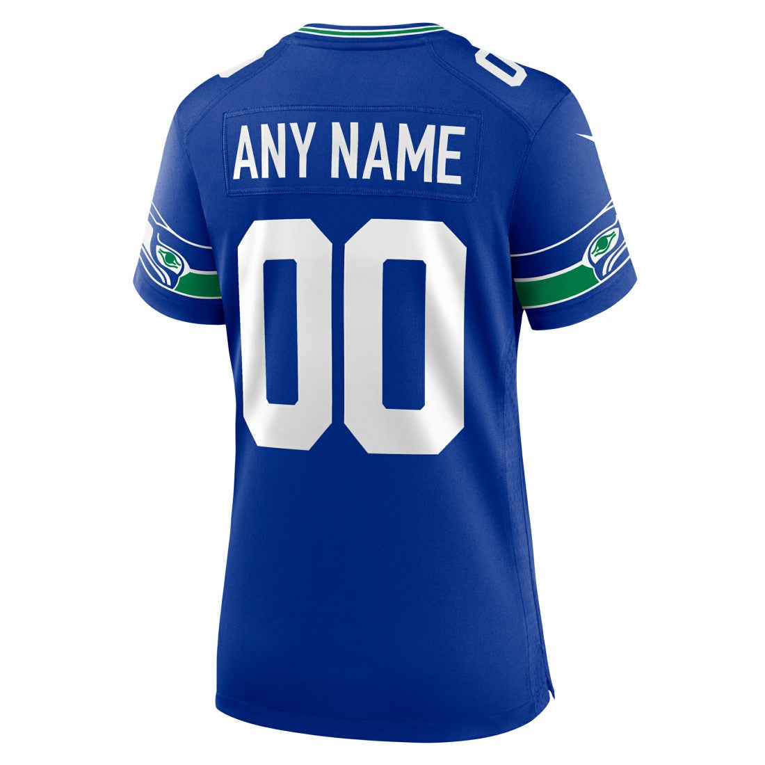 Seattle Seahawks Women's Throwback Custom Jersey Royal - Nike