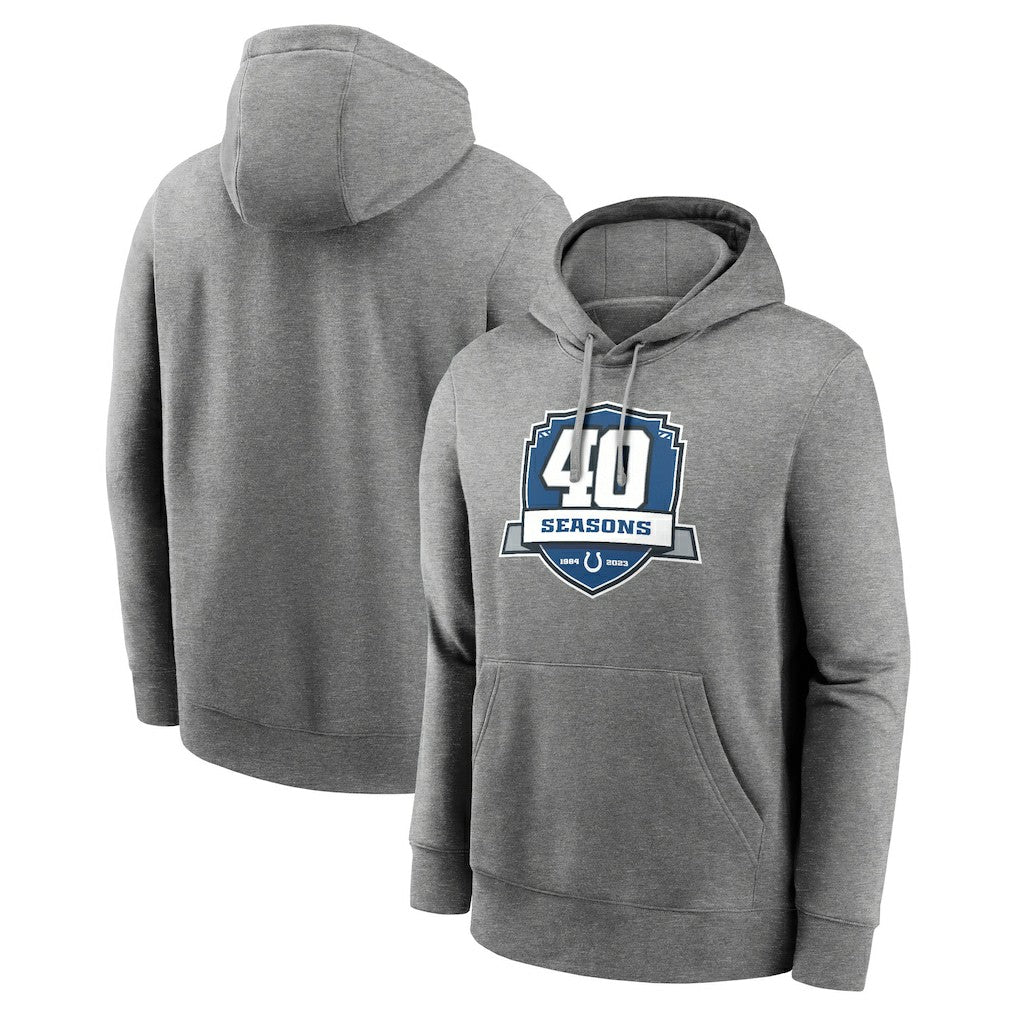 Indianapolis Colts 40th Anniversary Club Pullover Hoodie Heather Gray - Nike