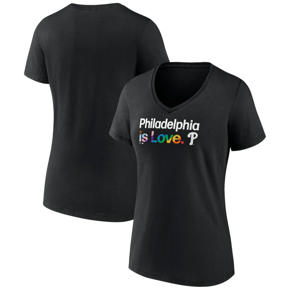 Philadelphia Phillies Women's City Pride V-Neck T-Shirt Clearance