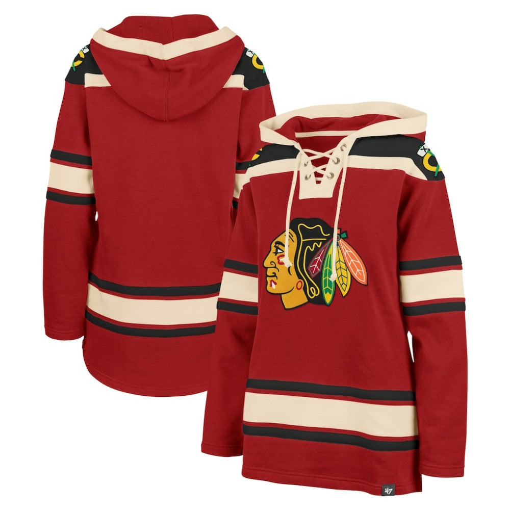 Chicago Blackhawks '47 Women's Superior Lacer Pullover Hoodie Red