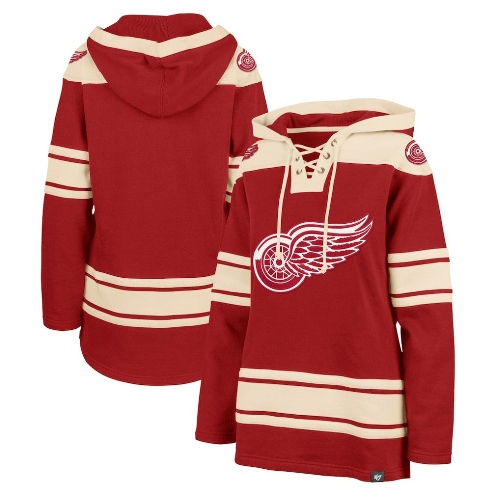Detroit Red Wings - '47 Women's Superior Lacer Pullover Hoodie Red