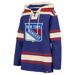 New York Rangers '47 Women's Superior Lacer Pullover Hoodie Blue