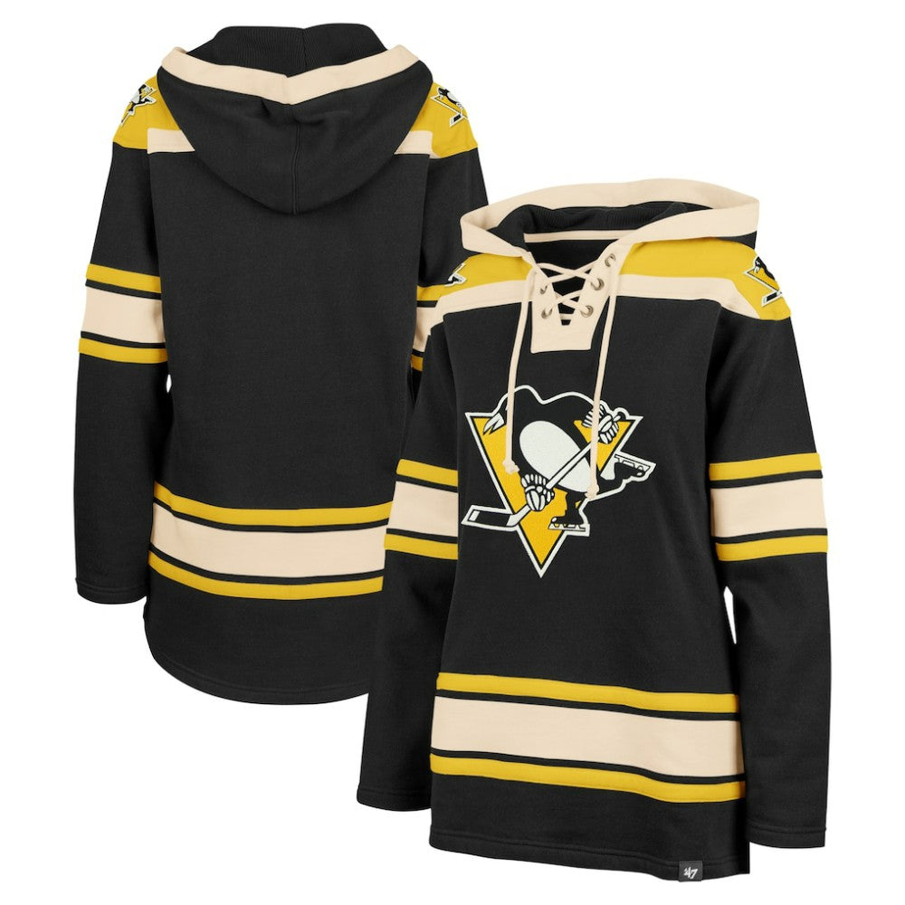 Pittsburgh Penguins '47 Women's Superior Lacer Pullover Hoodie Black