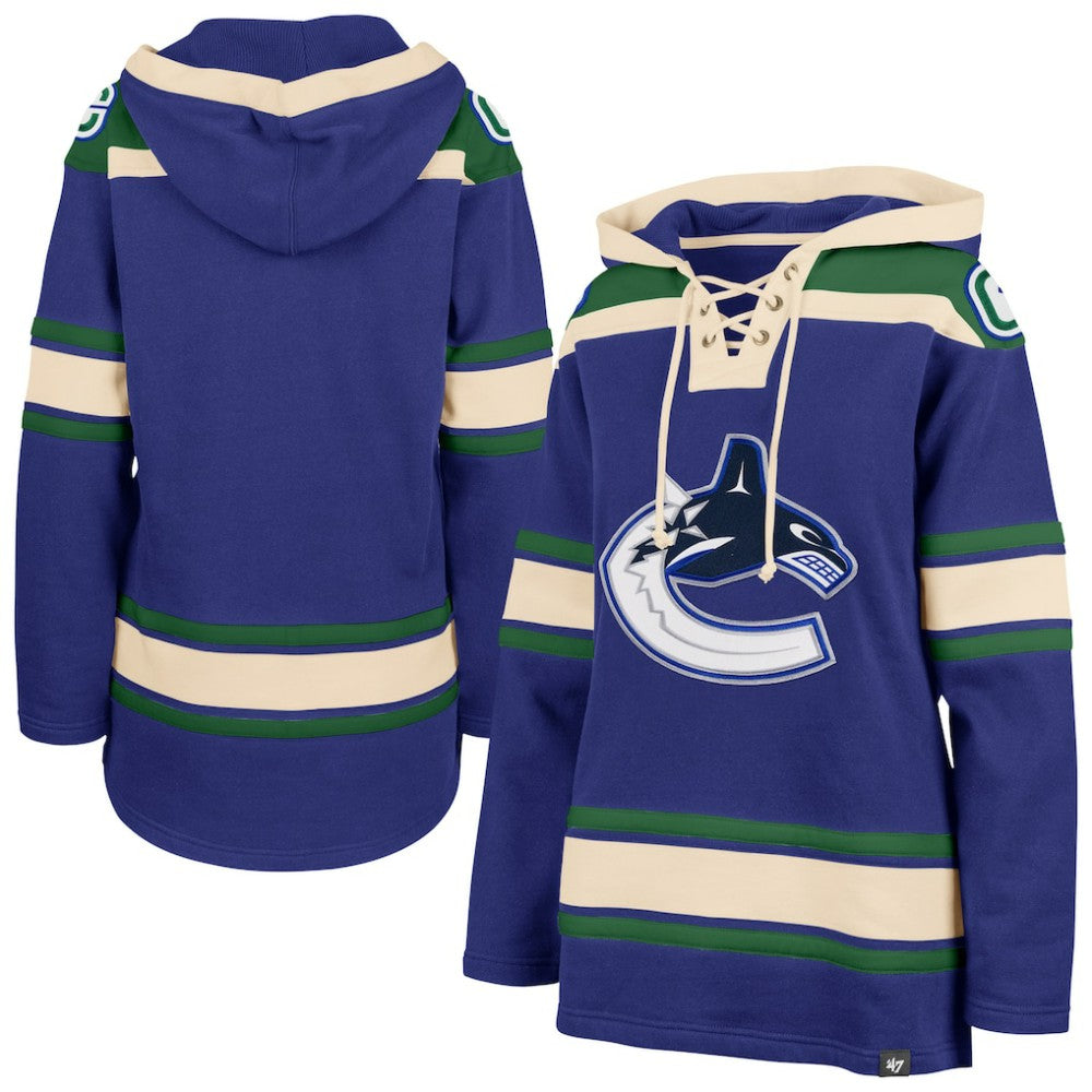 Vancouver Canucks - '47 Women's Superior Lacer Pullover Hoodie Blue