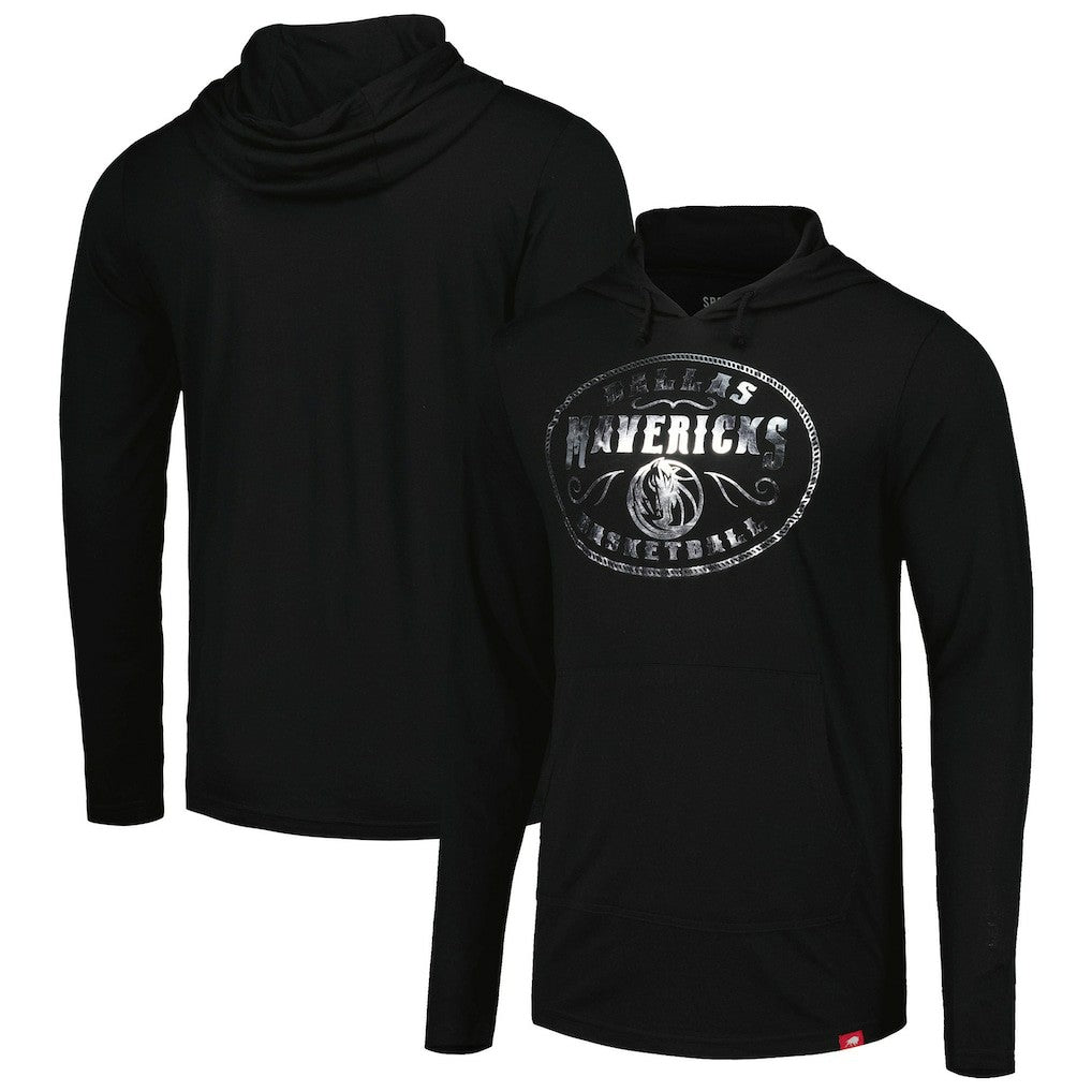 NBA - Dallas Mavericks Sportiqe Unisex Rowan Tri-Blend Long Sleeve Hoodie T-Shirt - Black