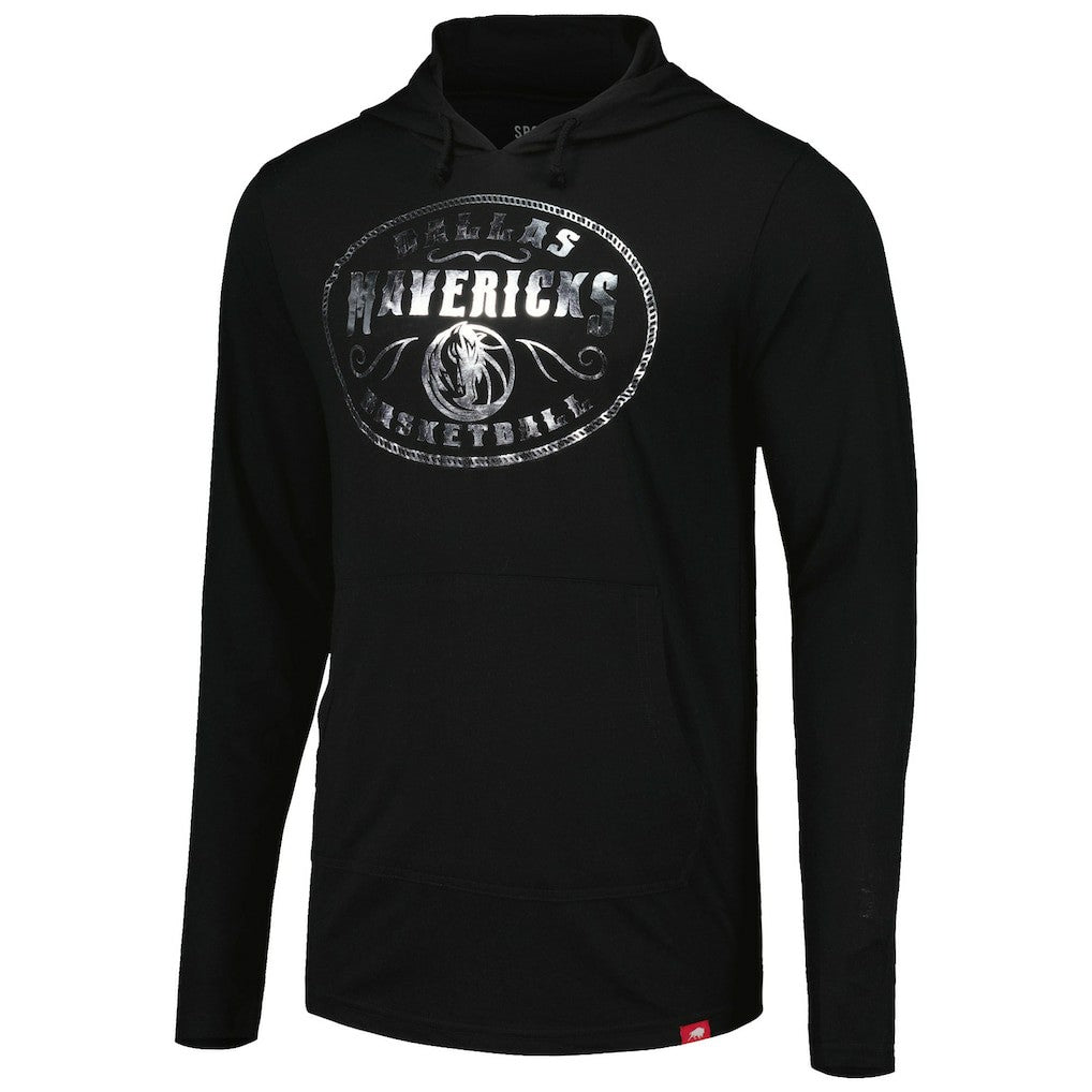 NBA - Dallas Mavericks Sportiqe Unisex Rowan Tri-Blend Long Sleeve Hoodie T-Shirt - Black
