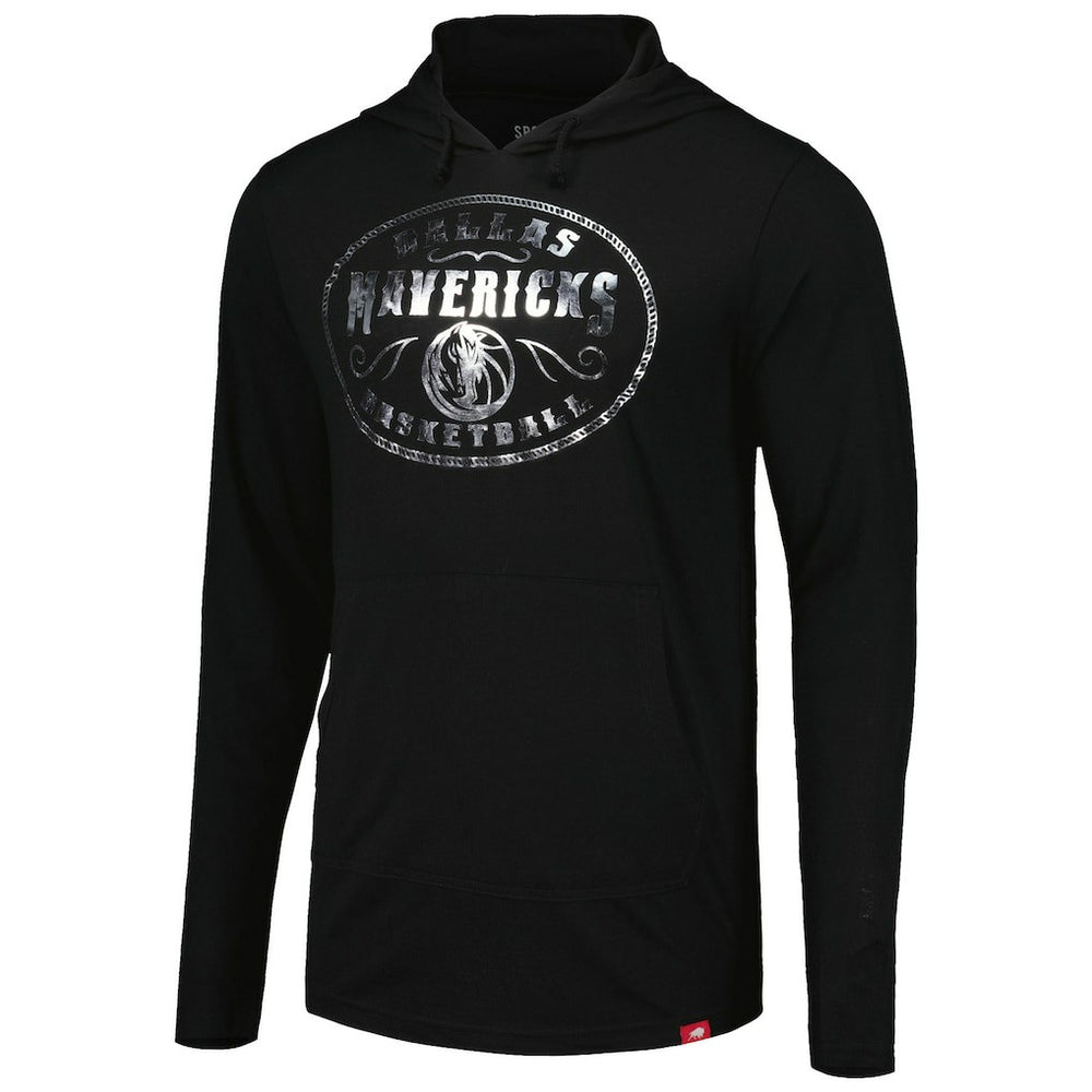 NBA - Dallas Mavericks Sportiqe Unisex Rowan Tri-Blend Long Sleeve Hoodie T-Shirt - Black