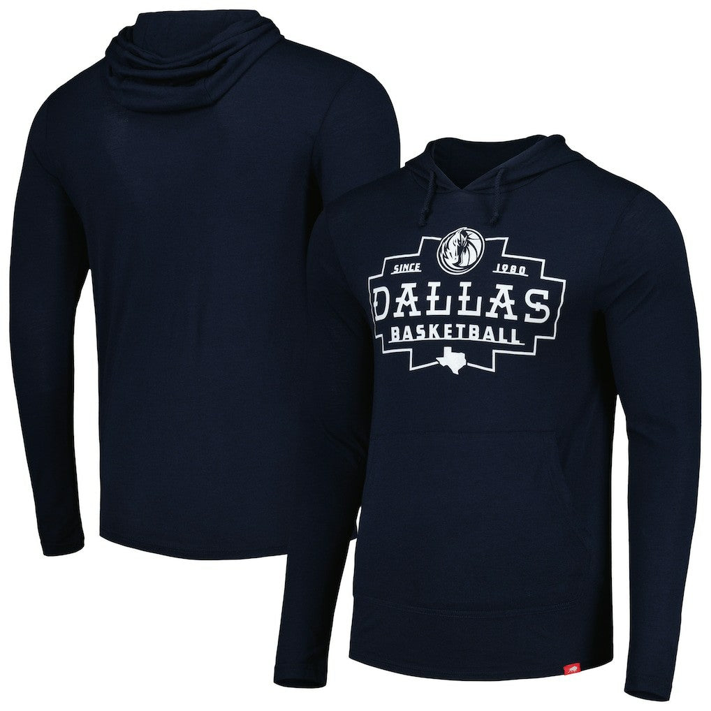 NBA - Dallas Mavericks Sportiqe Unisex Rowan Tri-Blend Long Sleeve Hoodie T-Shirt - Navy