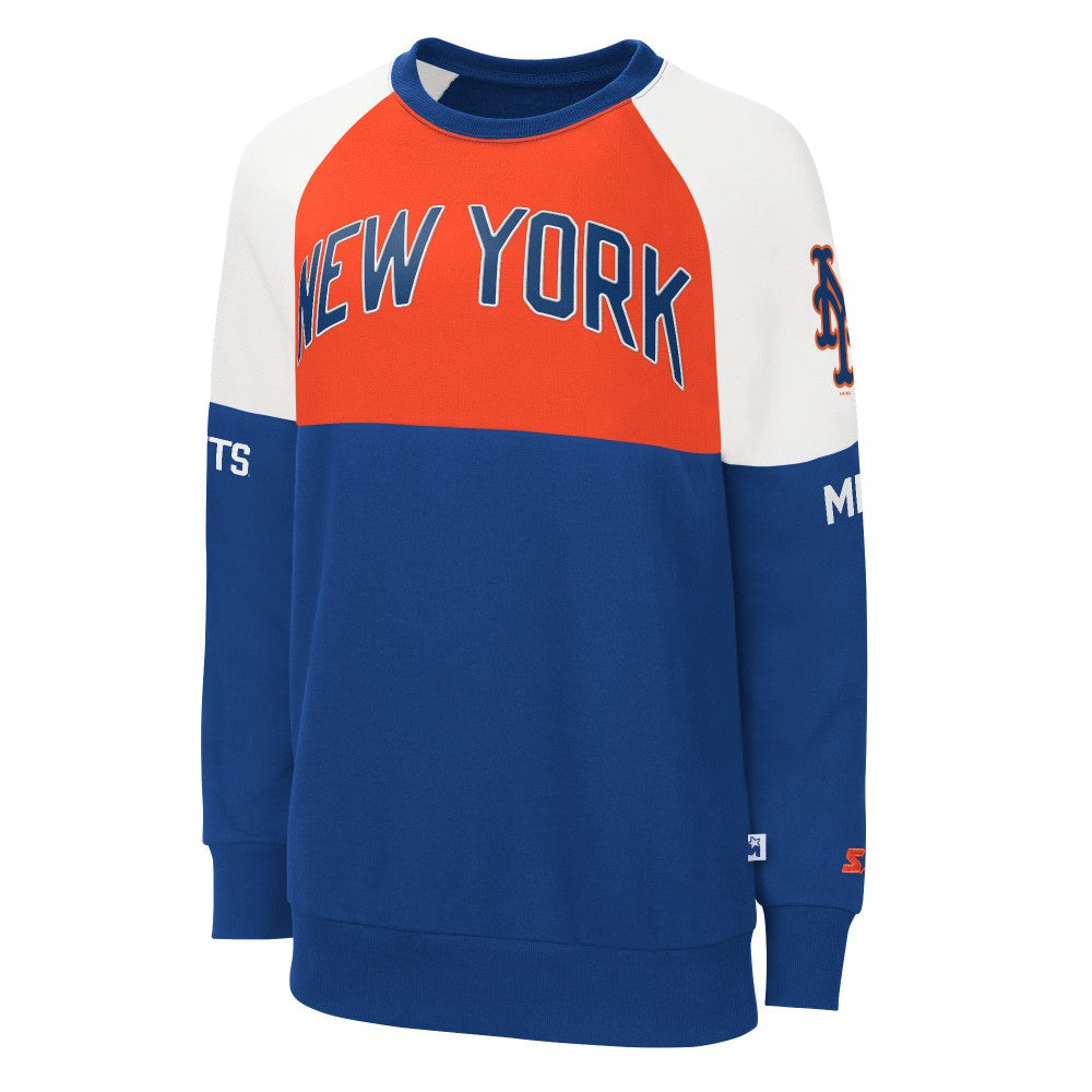 New York Mets Starter Women's Baseline Raglan Pullover Sweatshirt for sale