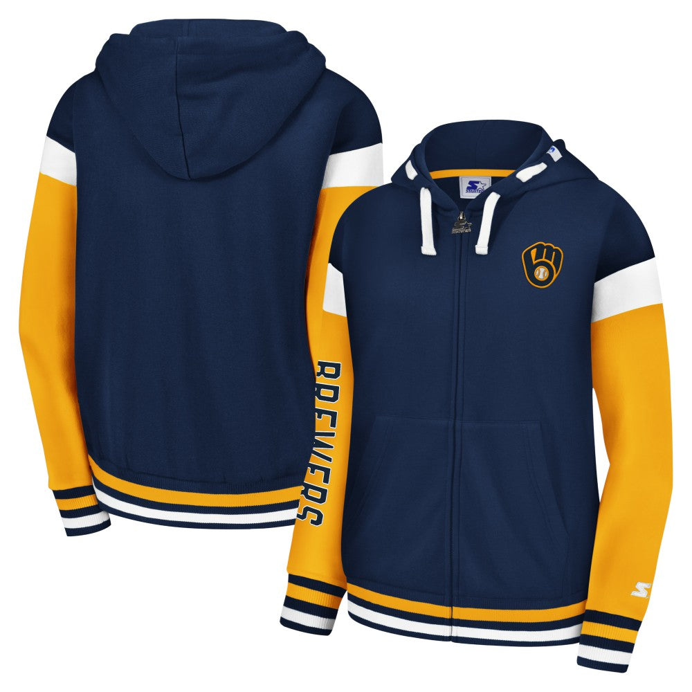 Milwaukee Brewers Starter Women's Homestretch Full-Zip Hoodie for sale