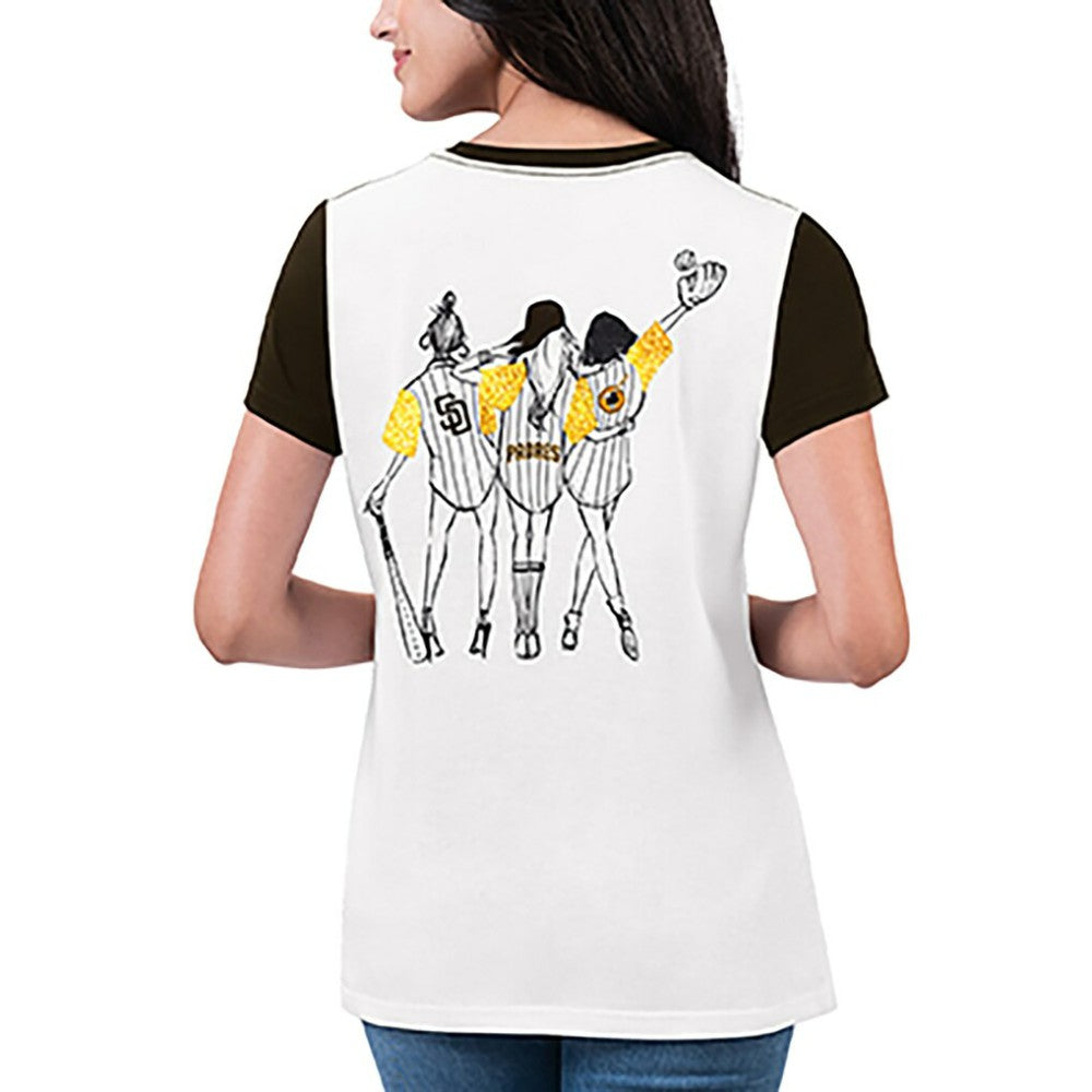 San Diego Padres G-III 4Her by Carl Banks Women's Illustration Ringer T-Shirt Clearance