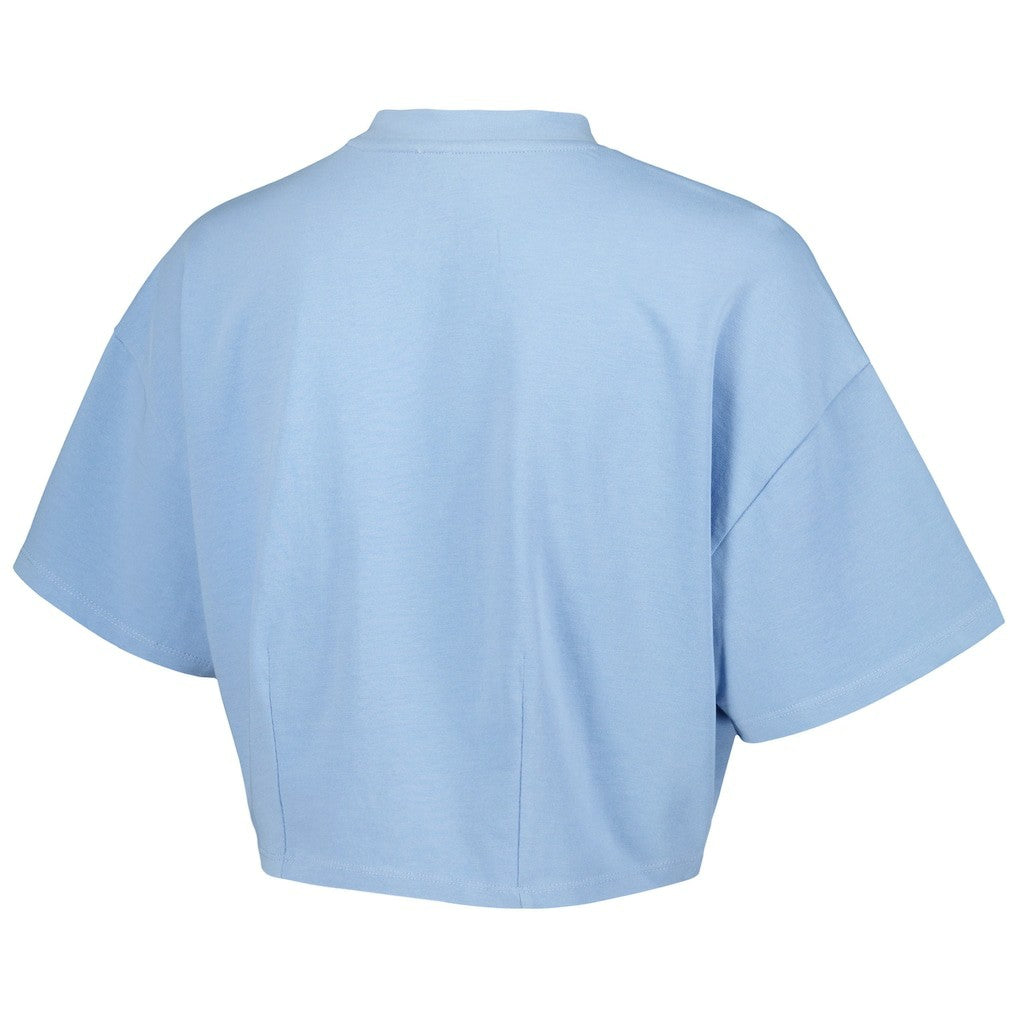 NBA - Philadelphia 76ers Lusso Women's Nola Faded Tonal Cropped T-Shirt - Light Blue
