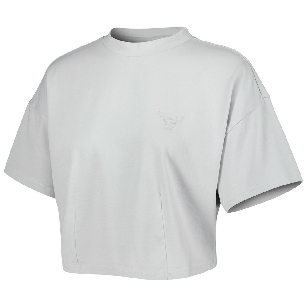 NBA - Chicago Bulls Lusso Women's Nola Faded Tonal Cropped T-Shirt - Gray