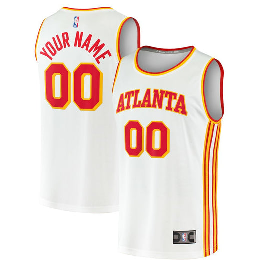 Atlanta Hawks Youth Fast Break Replica Custom Jersey - Association Edition - White | NBA Jerseys