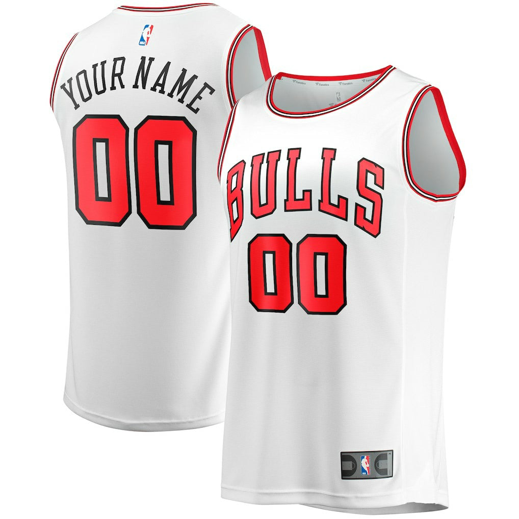 Fanatics - Chicago Bulls Youth Fast Break Replica Custom Jersey - Association Editi- White